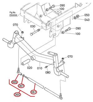 K1248-15200 Kubota Front Axle Tie Rod Assembly - OEM Steering Link for GR1600