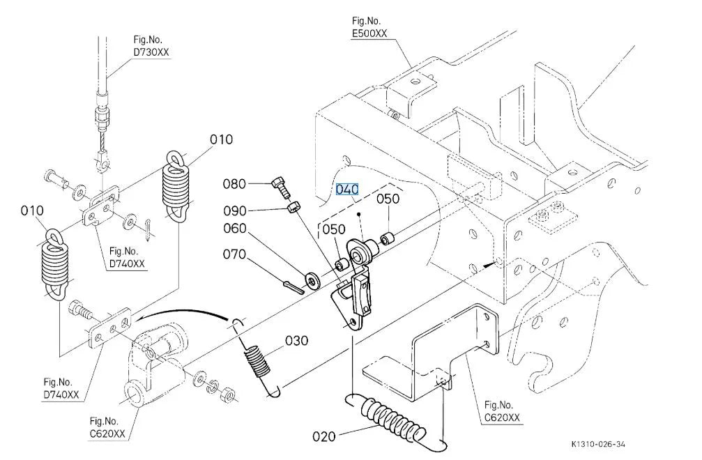 K1310-95040 Kubota Brake Kit PTO - Complete PTO Brake Assembly for G Series