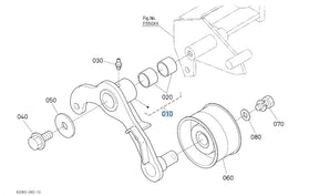 K2053-91602 Kubota Arm Tension PTO Assy - PTO Tension Arm Assembly for G23-LD