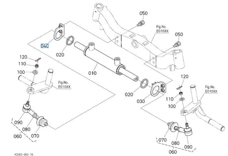 K2063-16634 Kubota HOLDER,CYLINDER RH for G23-LD Steering Linkage