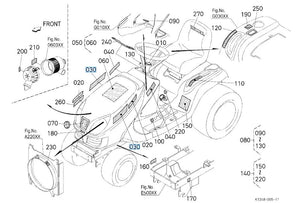 K3211-65144 Kubota Fender Label - Genuine Replacement for GR Series Mowers