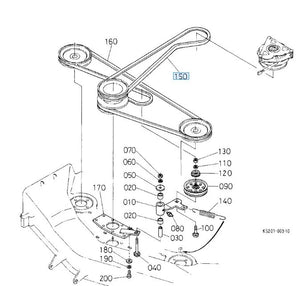 K5221-51350 Kubota Belt - OEM Drive Belt for RCK48TG & RCK54TG Mower Decks TG1860