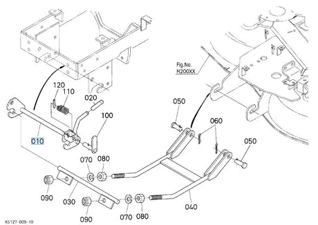 K5273-44582 Kubota Link Lever - OEM Front Link Lever for GR Series Mower Decks G2100