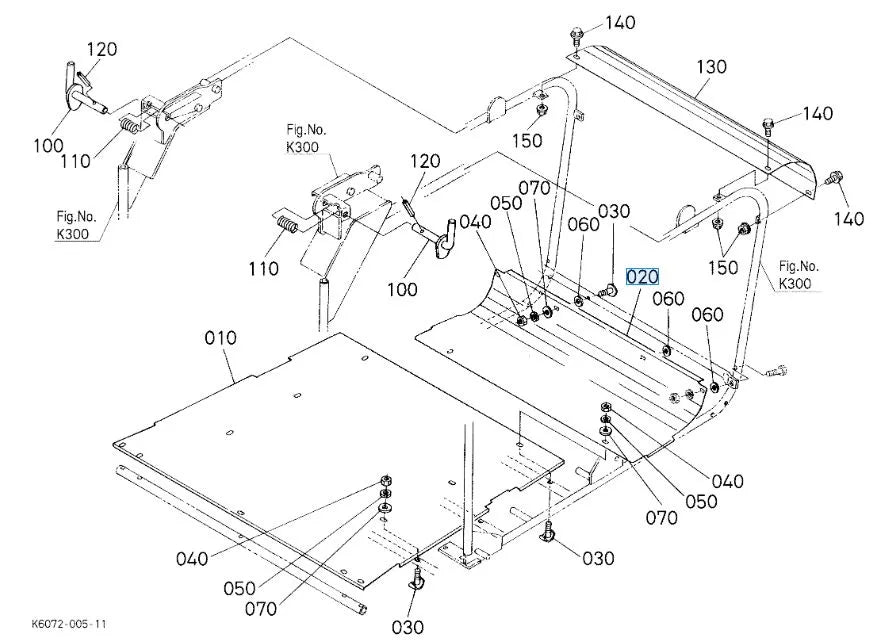 K6072-63760 Kubota Bottom Plate for GCK500 Series Decks