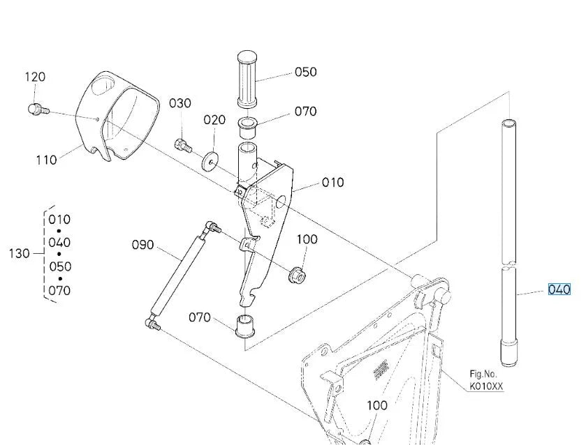 K6304-63325 Kubota Lift Arm for GCK370GREC2 & GCK450GREC2 Decks (ROD PBT-07-053I)