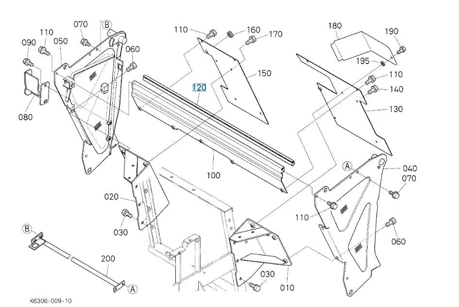 K6304-63980 Kubota Trim Sash for GCK370GREC2 & GCK450GREC2 Base Assembly