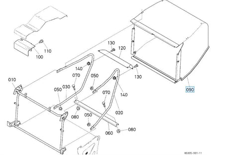 K6305-63540 Kubota Net Bag for GCK450GREC2 & GR2100 Grass Collectors