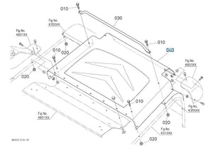 K6312-63913 Kubota Cover Rear Center - Rear Top Cover for GCK-G23LD Grass Collector