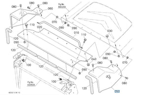 K6312-63923 Kubota Cover Front Left - Front Left Panel for GCK-G23LD Grass Collector