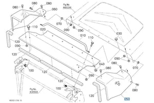 K6312-63923 Kubota Cover Front Left - Front Left Panel for GCK-G23LD Grass Collector