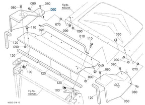 K6312-63933 Kubota Cover Front Right - OEM Front Right Panel for GCK-G23LD Grass Collector