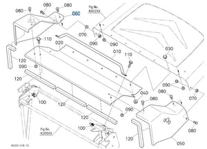K6312-63933 Kubota Cover Front Right - OEM Front Right Panel for GCK-G23LD Grass Collector