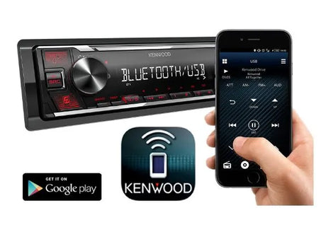 Kenwood KMM-BT209 Radio - Bluetooth, Aux In, USB, Short Body Receiver | 13-Band EQ & Dual Phone Connection
