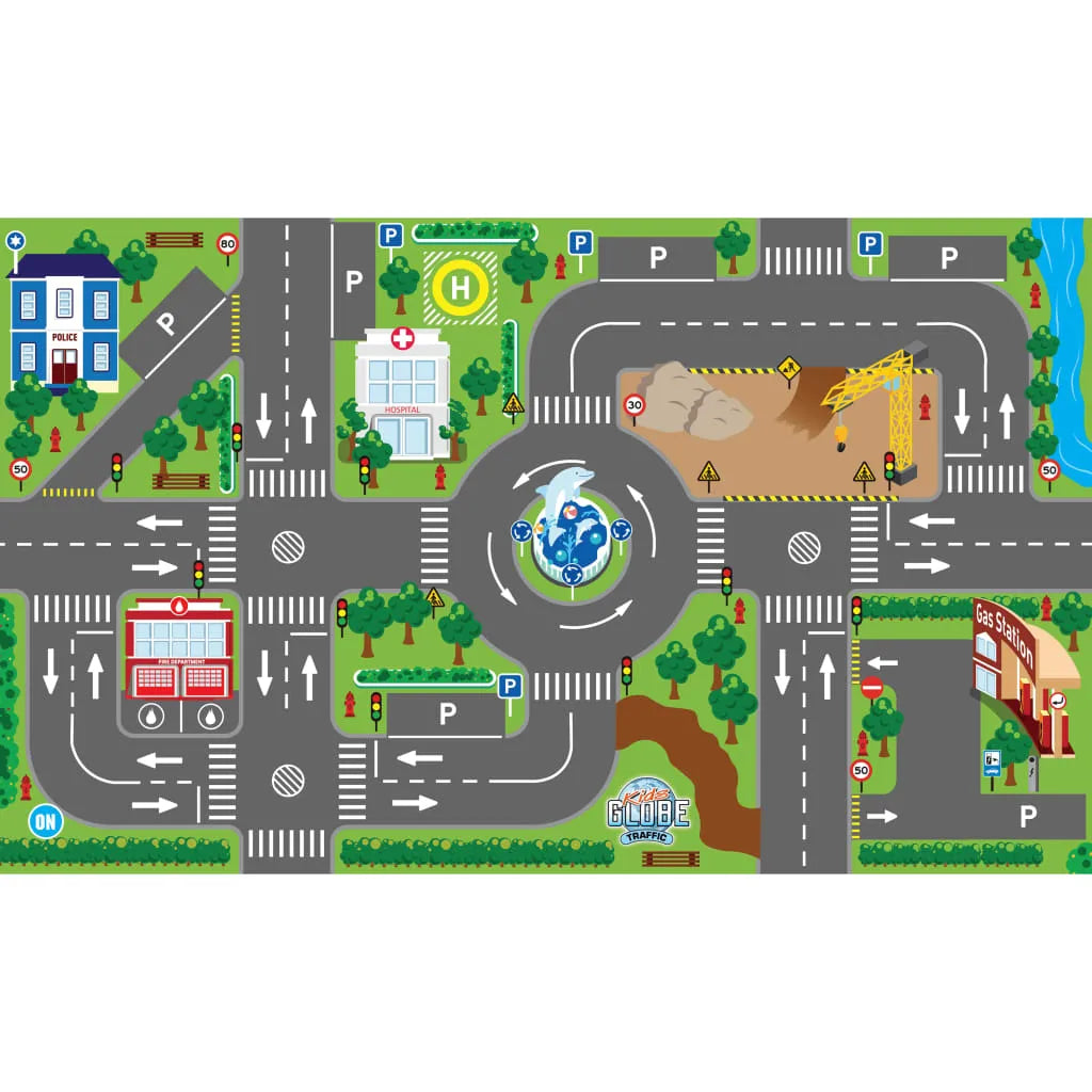 Kids Globe Traffic Mat with LED Traffic Lights