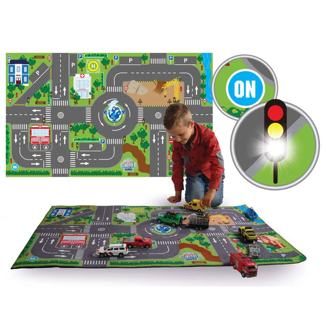 Kids Globe Traffic Mat with LED Traffic Lights