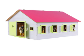 Kids Globe Large Pink Horse Stable with 7 Horse Stalls