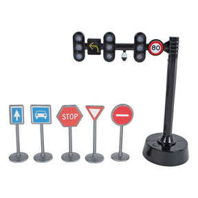 Kids Globe - Traffic Light with 3 Lights and 5 Traffic Signs