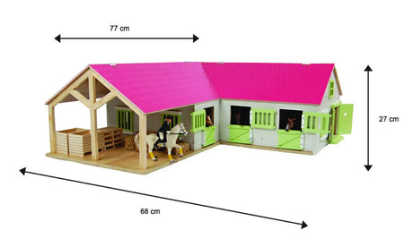 Kids Globe Wooden Horse Farm with Movable Doors Windows & Roof