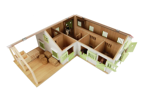 Kids Globe Wooden Horse Farm with Movable Doors Windows & Roof