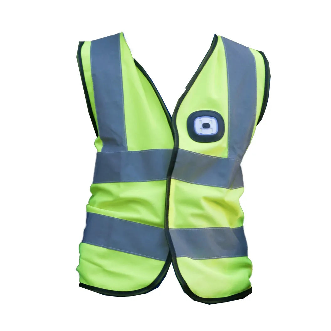 Hi Vis Kids Vest & LED Light - Fluro Yellow