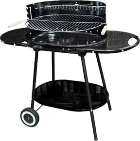 Kingfisher BBQ5 Oval Steel Trolley BBQ - Black