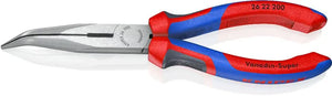 Knipex 26 22 200 Snipe Nose Pliers - 200mm Side Cutting, Comfort Grip