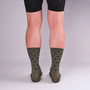 NMDK KOM HUNT Socks - Khaki | Performance PROLEN Yarn Cycling Socks