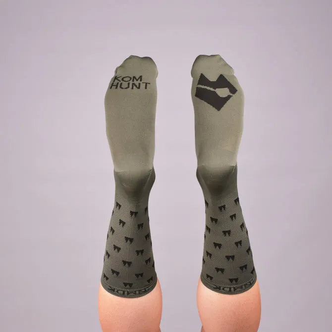 NMDK KOM HUNT Socks - Khaki | Performance PROLEN Yarn Cycling Socks