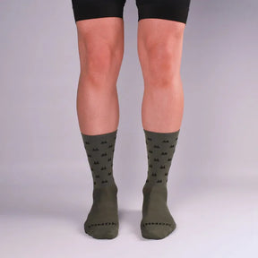 NMDK KOM HUNT Socks - Khaki | Performance PROLEN Yarn Cycling Socks
