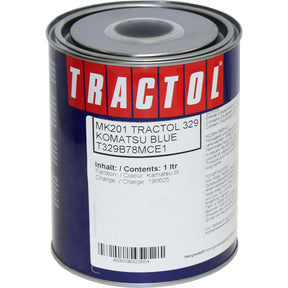Tractol High Gloss Komatsu Blue Paint 1 Litre - For Agricultural & Construction Equipment