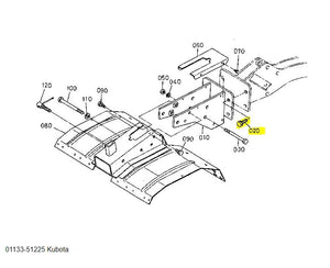 Kubota Bolt SEMS 01133-51225 | Heavy-Duty Fastener for Various Kubota Models