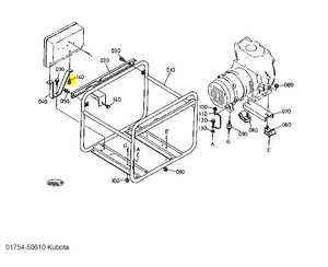 Kubota Bolt Flange 0175450610 (SFI92-072) - Genuine OEM Fastener for Kubota