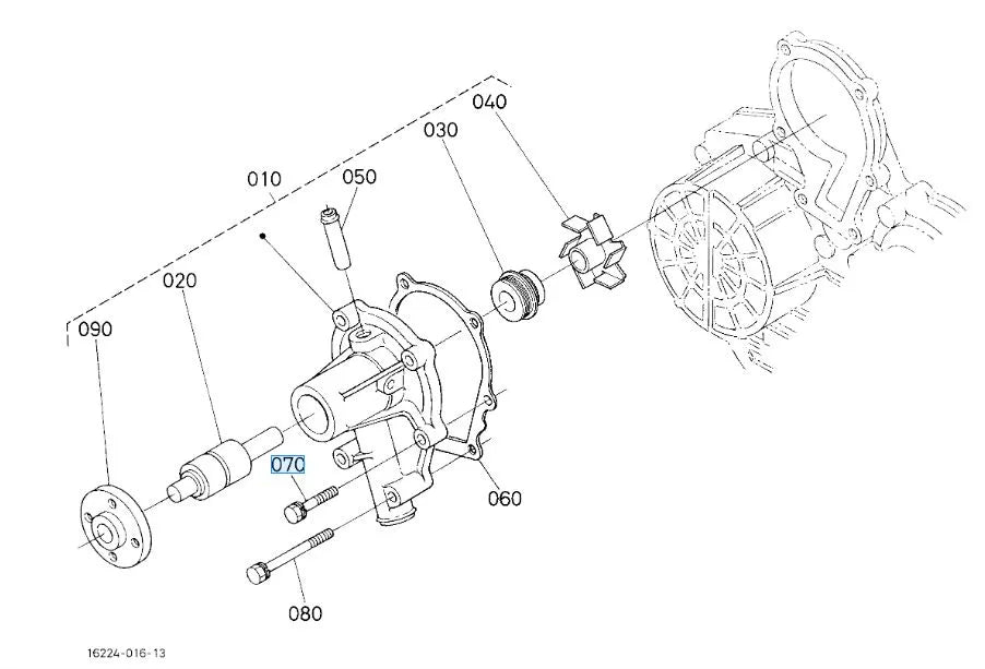 Kubota 01023-50630 Bolt SEMS - OEM Fastener for Gear Case, Water Pump & Inlet Manifold