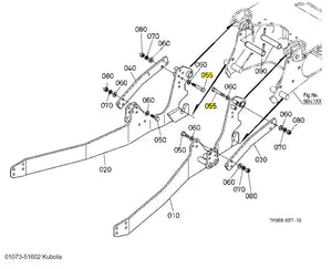 Kubota 01073-51602 Bolt - Genuine Replacement for Gauge Wheels, Mount Kits & Swing Frames
