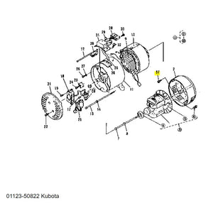 Kubota 01123-50822 Bolt, SEMS - Genuine OEM Replacement for Generators, Cooling Fans & Hydraulic Systems