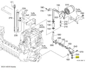 Kubota 06331-45016 Plug - Genuine OEM Hydraulic/Transmission Plug