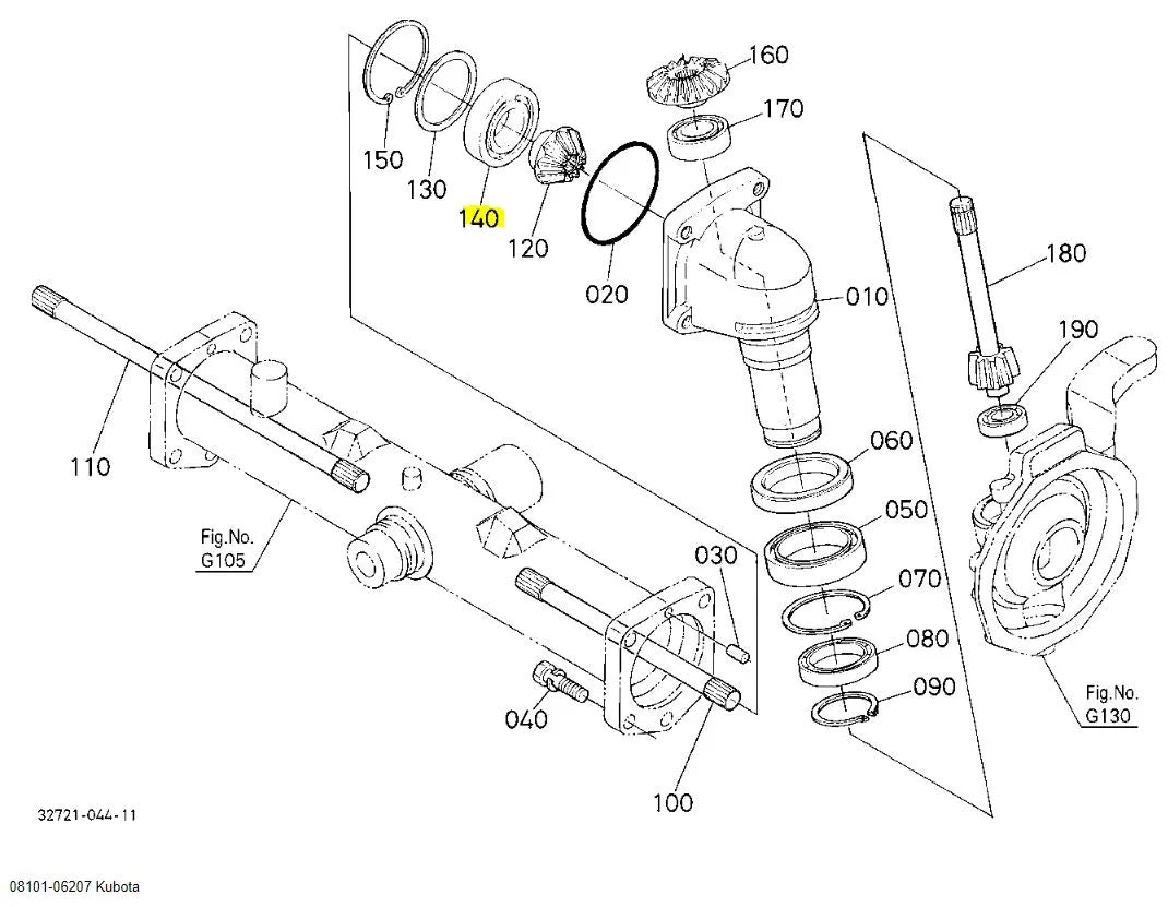 Kubota 08101-06207 Bearing - OEM Ball Bearing for Front Axle, PTO & Differential Gear