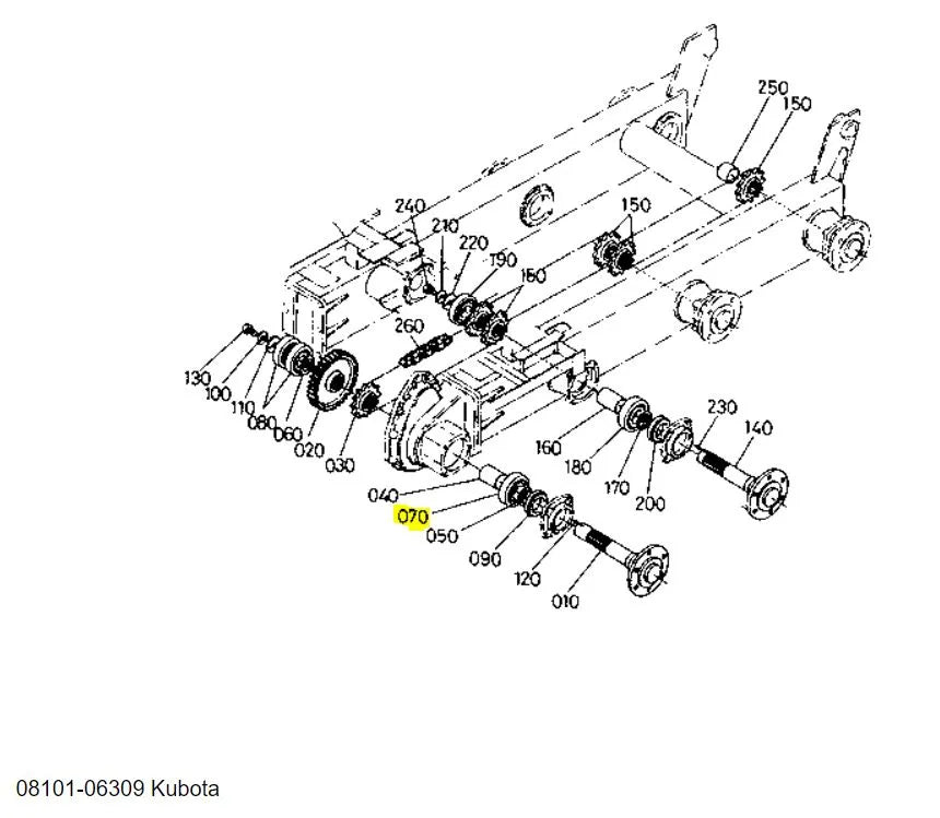 Kubota 08101-06309 Bearing 6309 NTB - Rear Axle & Gear Applications
