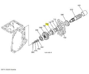 Kubota 08711-30205 Tapered Roller Bearing - OEM Replacement for Front & Rear Differentials