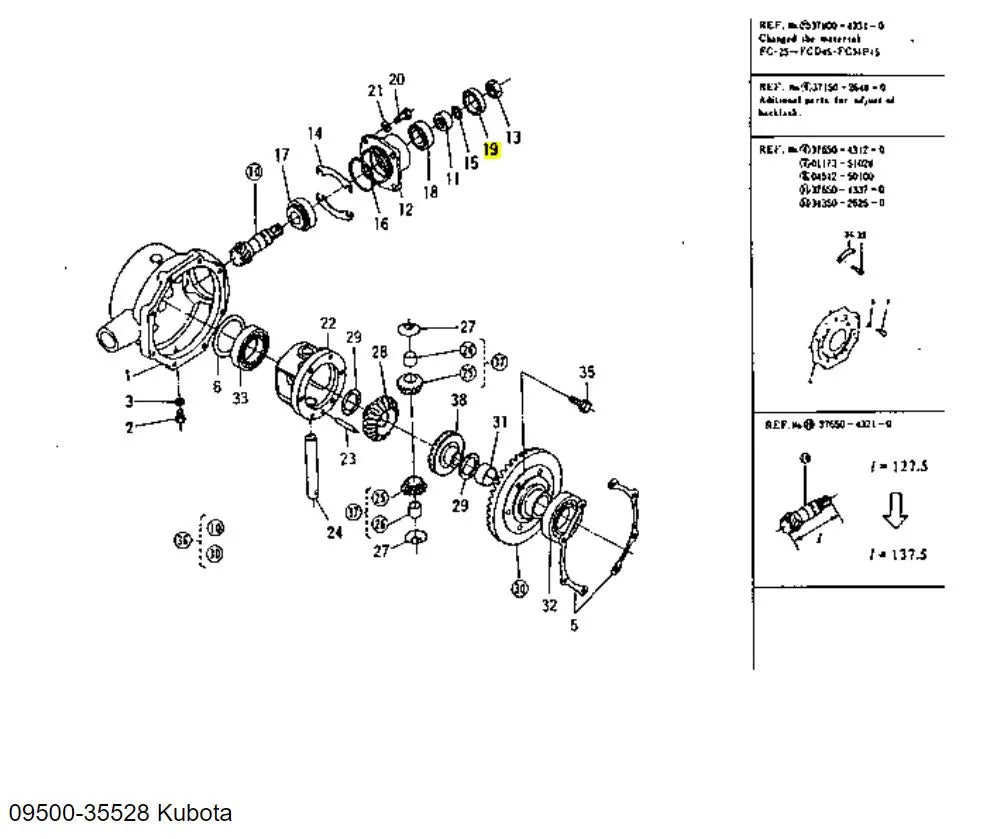 Kubota 09500-35528 Oil Seal - Genuine Differential, Spindle & Pulley Holder Seal
