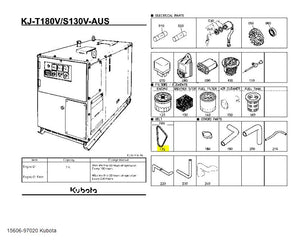 Kubota 15606-97020 V-Belt 42.5 - Genuine OEM Replacement for Alternator & Fan Systems