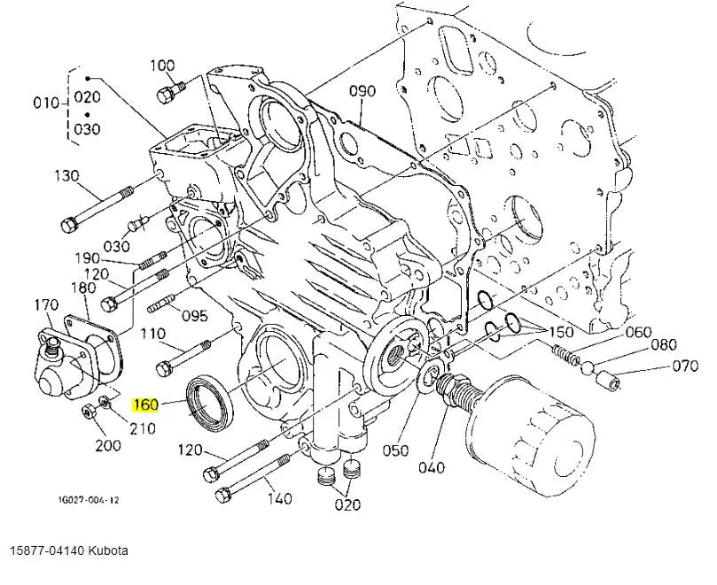 Kubota 15877-04140 Oil Seal GR1600- Genuine OEM Replacement for Tractors, Mowers & Utility Vehicles