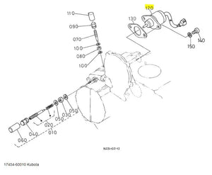 Kubota 17454-60010 Stop Solenoid - Fits B1700D, B2100D, BX2200D & More