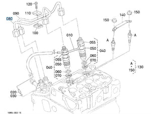 Kubota 1G686-53710 Injection Pipe - OEM Fuel Line for Z482 Engine Series