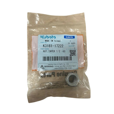 Kubota Taper Nut 31811-7222 For Models, BX231, BX261, BX2350, G23, G26, G261