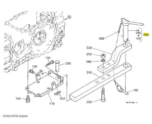 Kubota 37500-29700 Drawbar Pin Assembly | Genuine OEM Hitch Pin