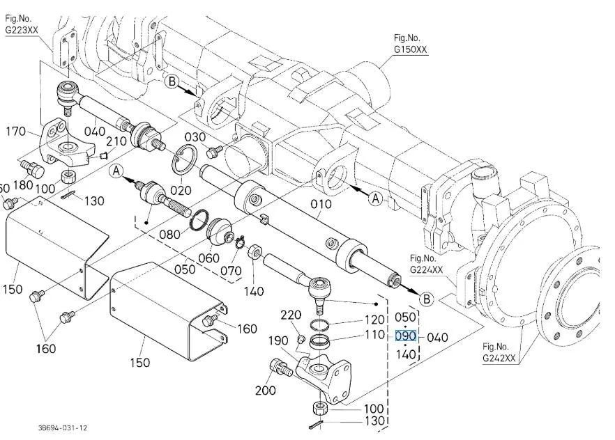 Kubota 3A022-62920 Tie Rod End | Genuine Steering Linkage Component