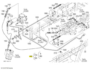 Kubota 3C151-67700 Brake Pipe Assembly – Genuine OEM for M-Series Tractors