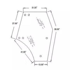 Kubota 3C581-70774 Left Door Glass | Genuine OEM Cab Door Replacement