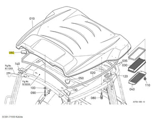 Kubota 3C581-71550 Outer Roof Gasket - Genuine OEM for M-Series Tractors